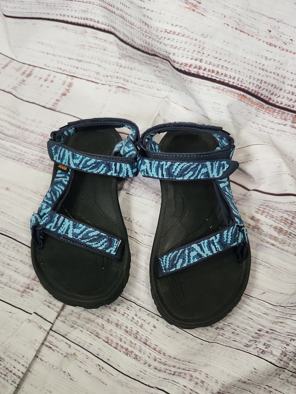 Teva Women's Teal Blue Patterned Strappy Sport Sandals